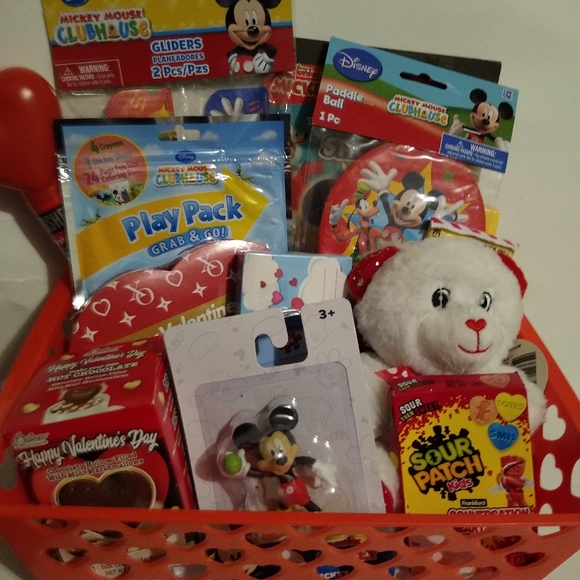 Mickey Mouse Valentine's Gift Basket - Picture 2 of 3